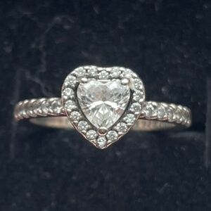 Pandora Elevated Heart Ring Size 4.5
